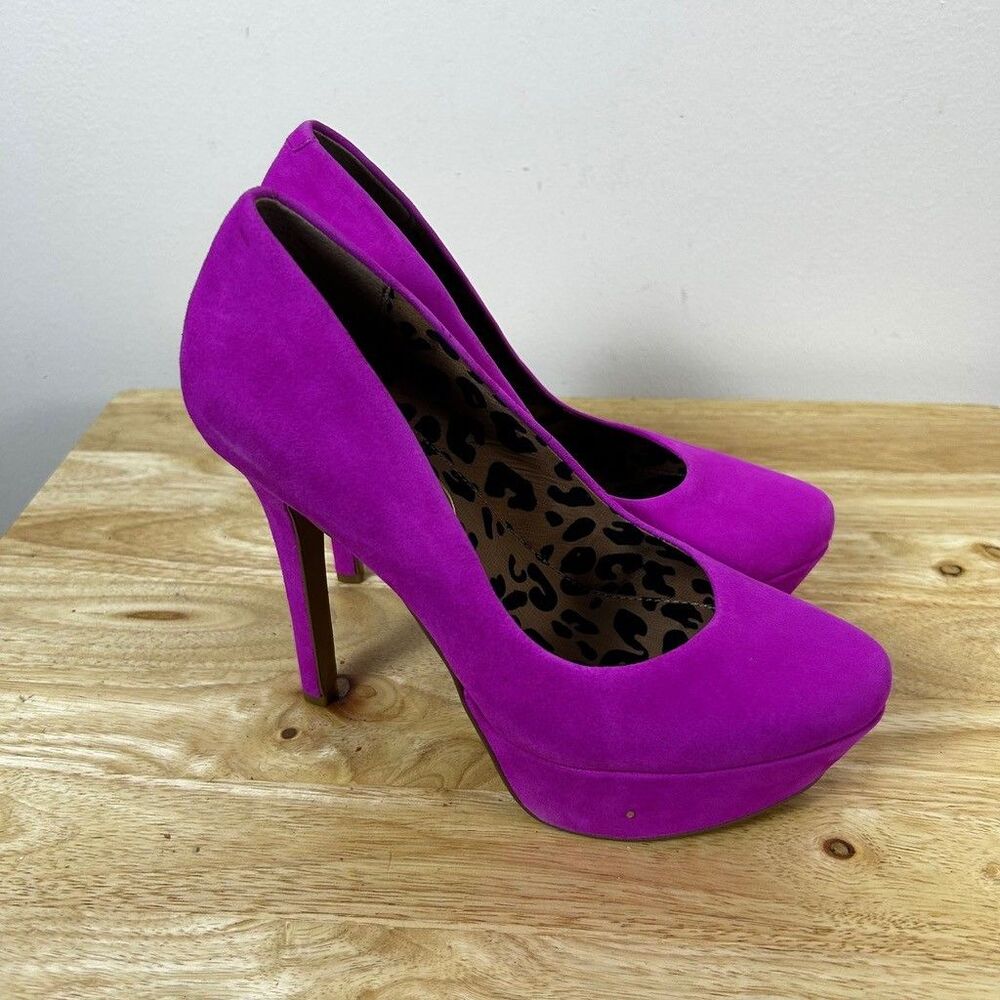 Jessica Simpson Waleo Hot Shot Pink Suede Platform Pumps Heels Womens 6.5 M Box